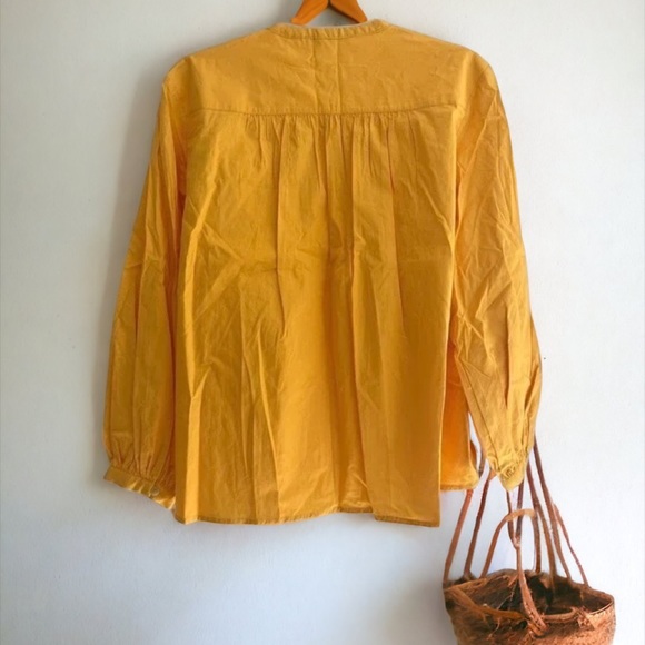 10 Crosby Gathered Derek Lam Pintucked Cotton Poplin Blouse Size 4 - Picture 7 of 11